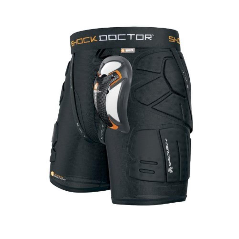 Shock Doctor ShockSKIN LAX Relax Fit 5-Pad Short with Ultra Carbon Flex Cup - Black - BLACK